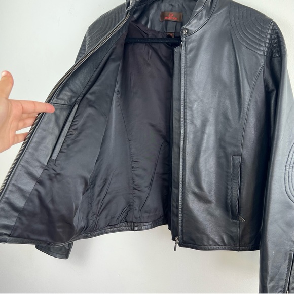 Danier Authentic Black Zip Up Genuine Leather Moto Biker Jacket Women - Picture 11 of 16